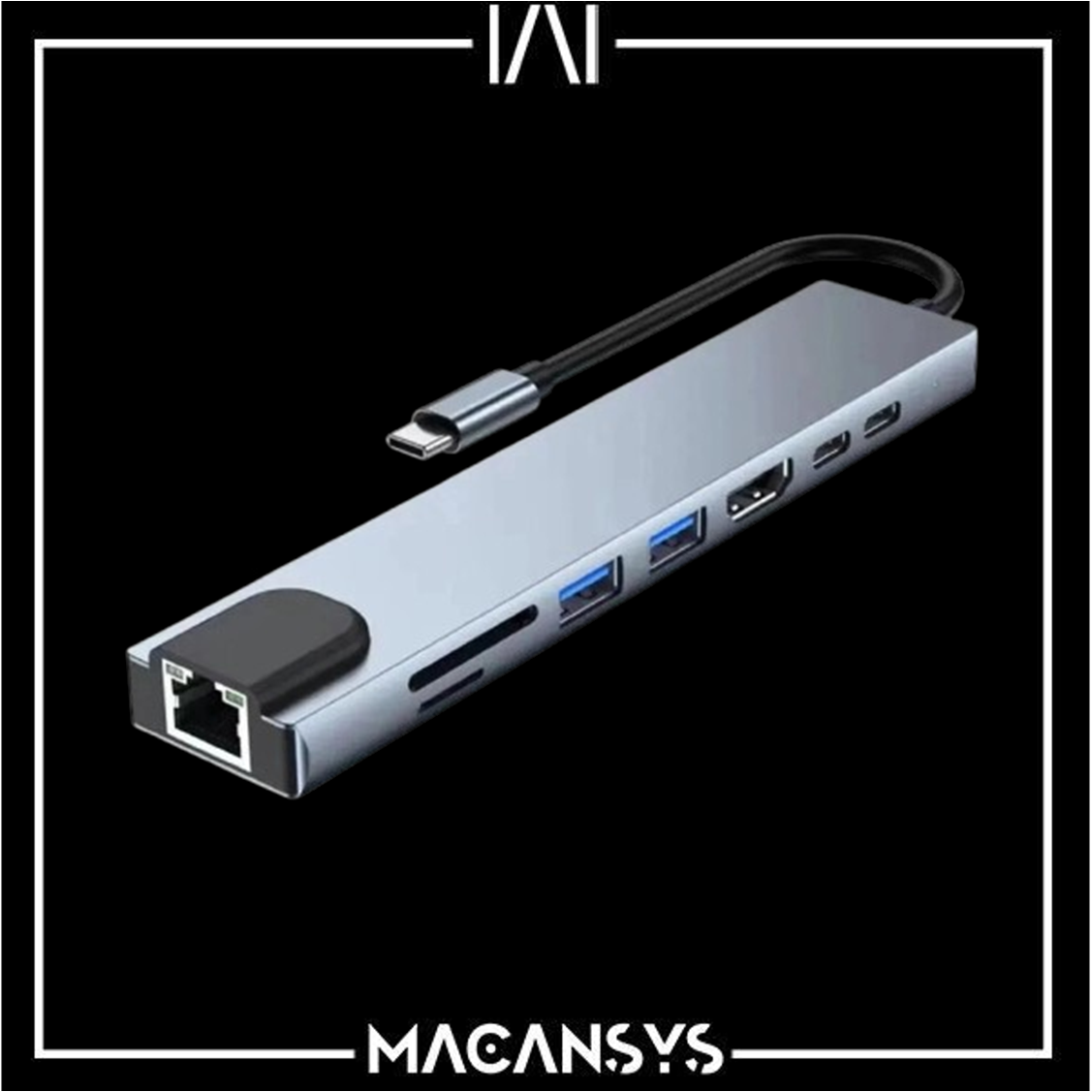 8 in 1 Multiport USB C Hub Type C To USB 3.0 4K HDMI Adapter For MacBook Pro & Air