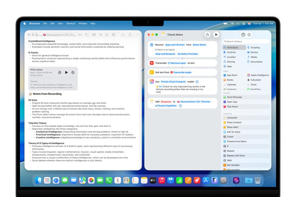 Shortcuts can now tap into Apple Intelligence models directly to accelerate workflows.