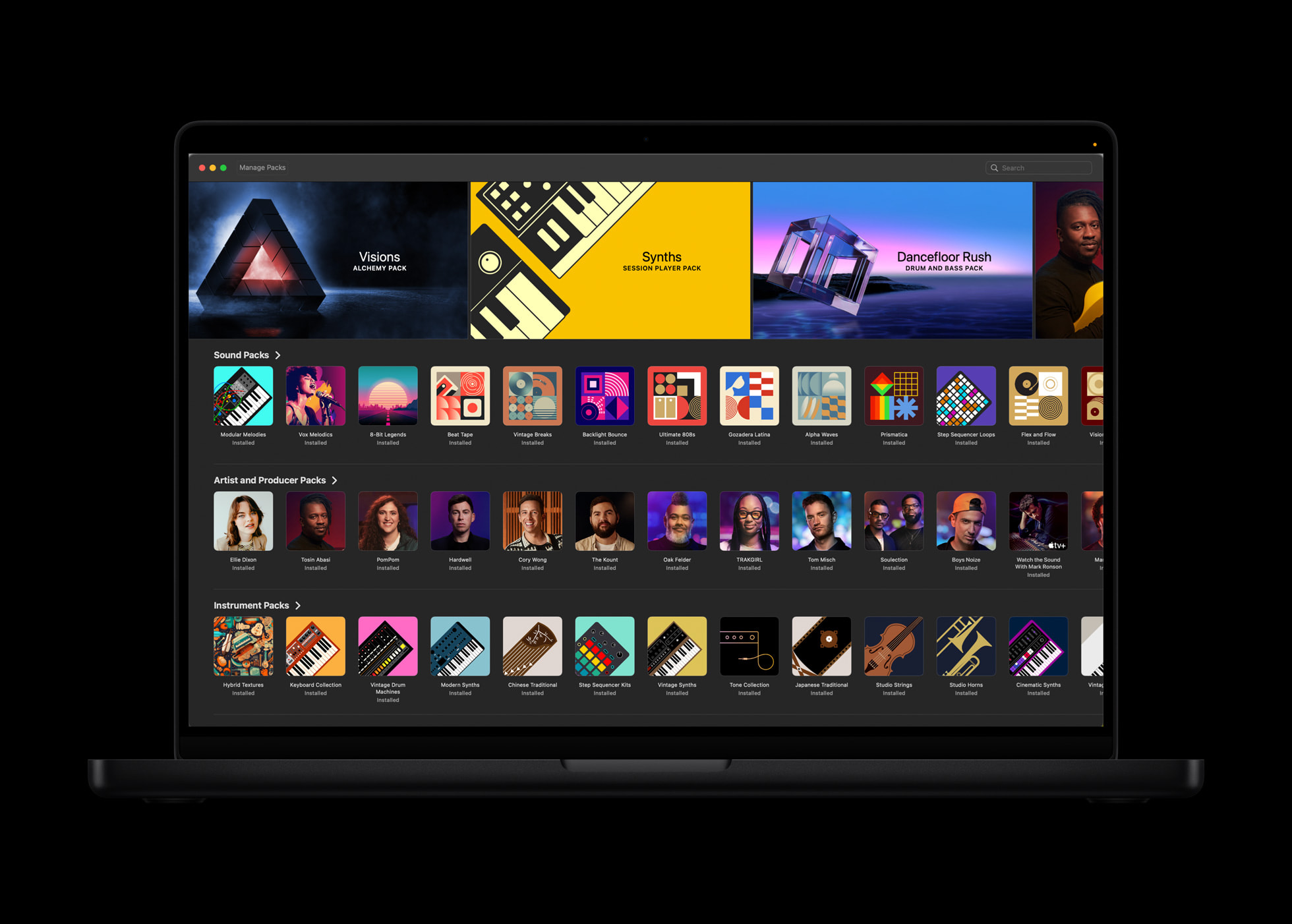 The new Sound Library in Logic Pro for Mac