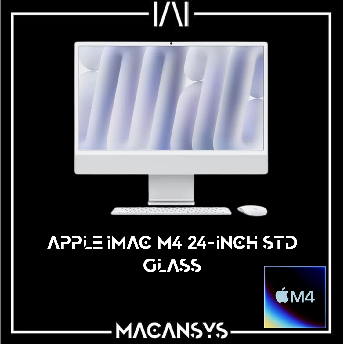 Apple iMac 4.5K 24 Inch M4 10C CPU 10C GPU 24Gb 512 GB Std Glass Silver MCR24BA