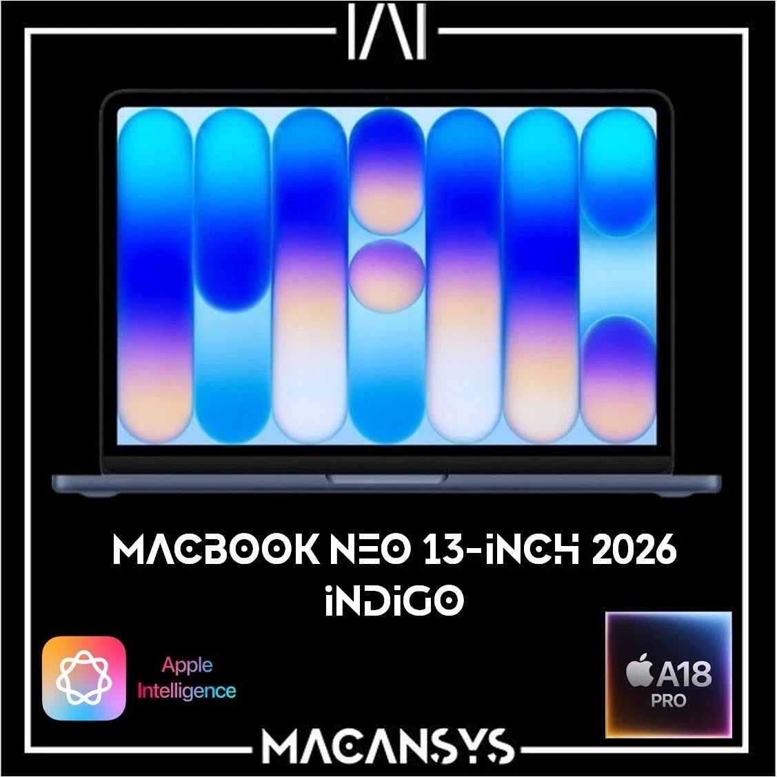 Apple MacBook Neo 13 Inch A18 2026 6C CPU 5C GPU 8 GB 256 GB MHFF4BA Indigo