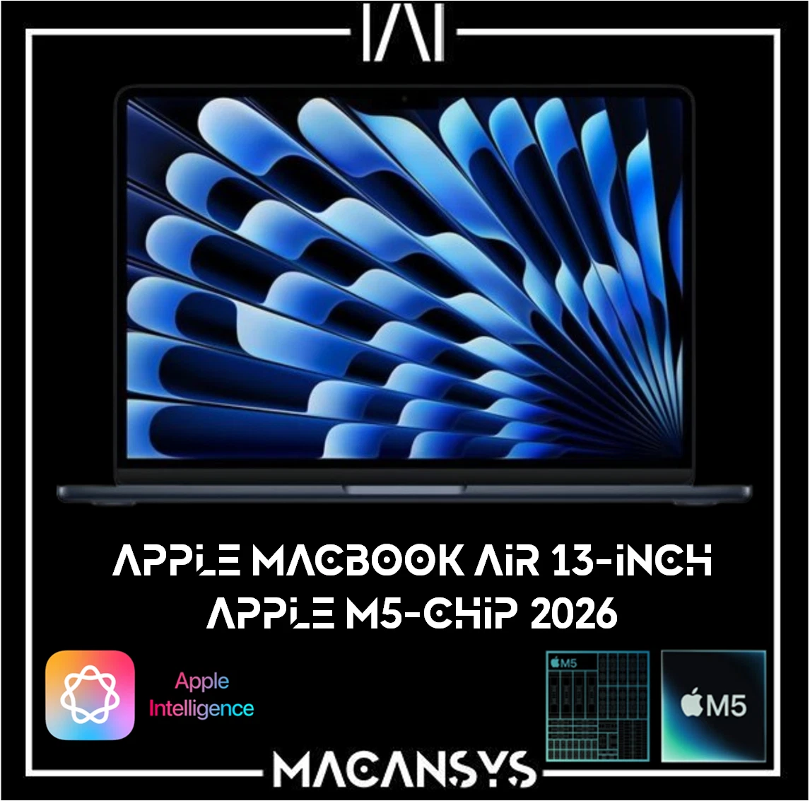 Apple MacBook Air 13 Inch M5 2026 10C CPU 8C GPU 16 GB 512 GB MDHE4BA Midnite